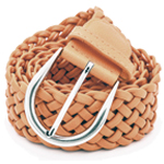 Salmon coloured braided belt